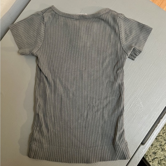 Jamie Kay Ribbed Organic Cotton Tee- Blue Grey, lyr - Picture 3 of 5